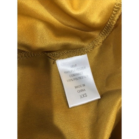 Blue Rain Casual Dress Mustard Yellow Lacy Floral Embroidered Cottage Womens XXS - Picture 4 of 6